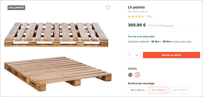 Acheter lit palette sur internet