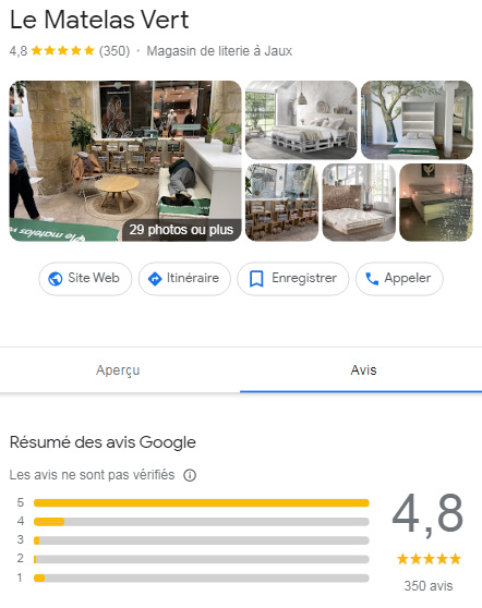 Avis de la boutique physique Le Matelas Vert