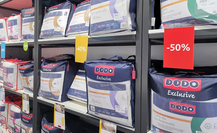 Coussins de la marque DODO en boutique