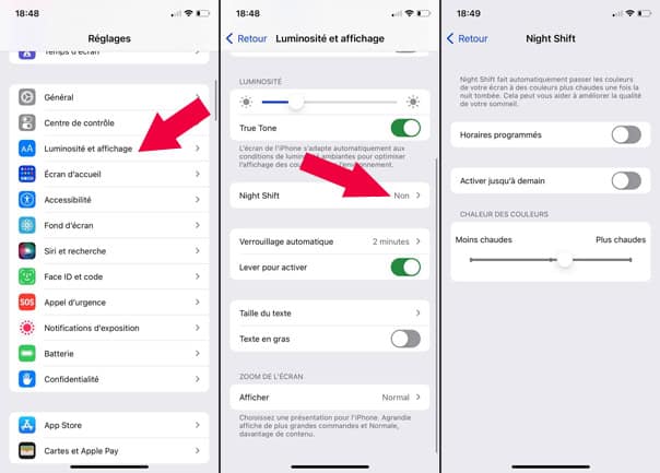 Comment désactiver la lumiere bleue iphone pour bien dormir