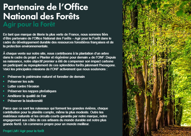 Le matelas vert partenaire de l'office national des forêts