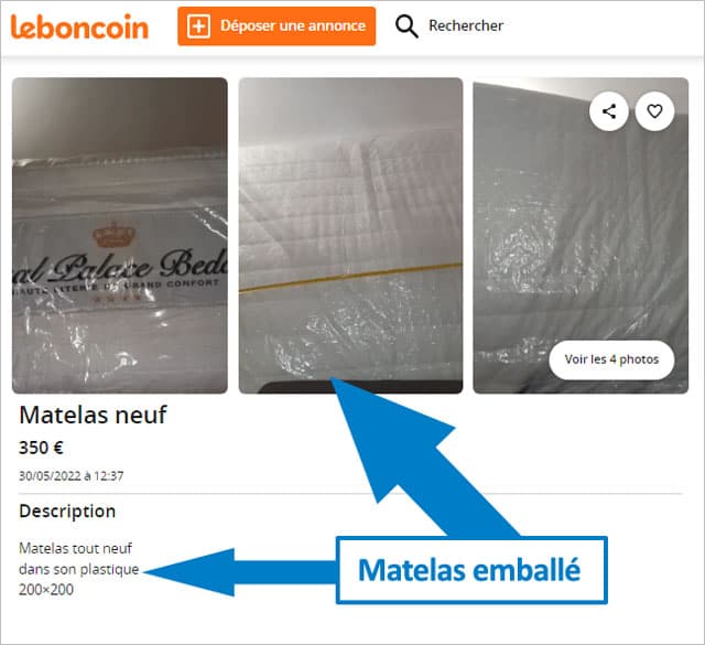 Matelas haut de gamme et pas cher sur leboncoin