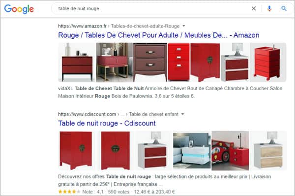 Recherche avancée d'accessoires de literie sur google