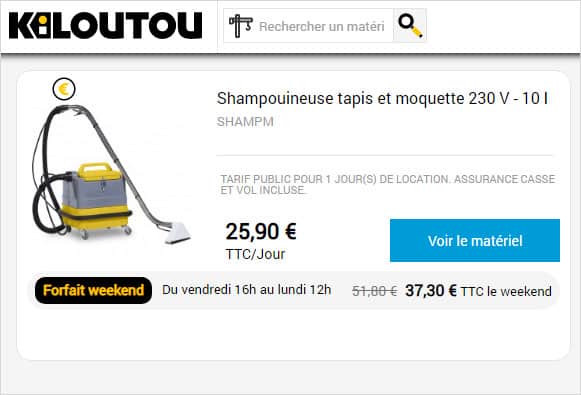 Shampouineuse pour matelas à louer chez kiloutou